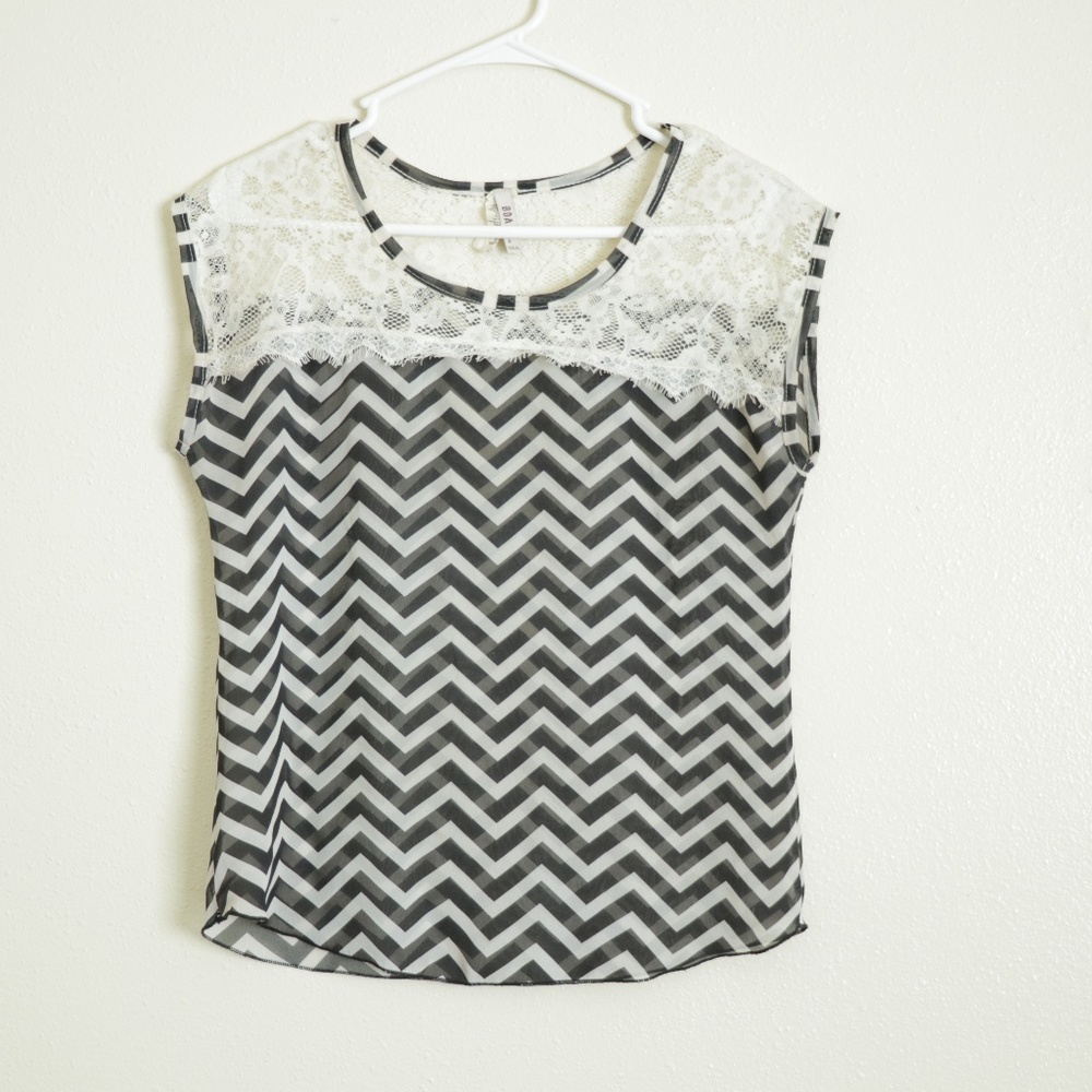 Chevron Lace Top